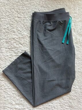 FIGS Women’s Livingston Scrub Pants Graphite Teal Drawstring (XXL)